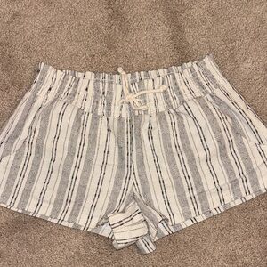 Almost Famous High Waist Striped Shorts in Black and White